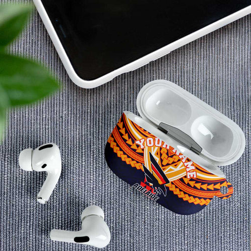 Personalized Adelaide Crows AirPods Case Polynesian Tribal Pattern Heritage Football
