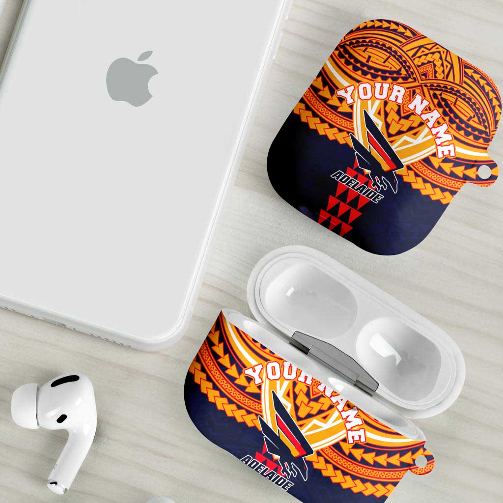 Personalized Adelaide Crows AirPods Case Polynesian Tribal Pattern Heritage Football
