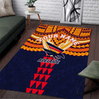 Personalized Adelaide Crows Area Rug Polynesian Tribal Pattern Heritage Football