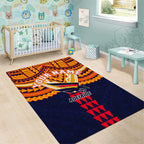 Personalized Adelaide Crows Area Rug Polynesian Tribal Pattern Heritage Football
