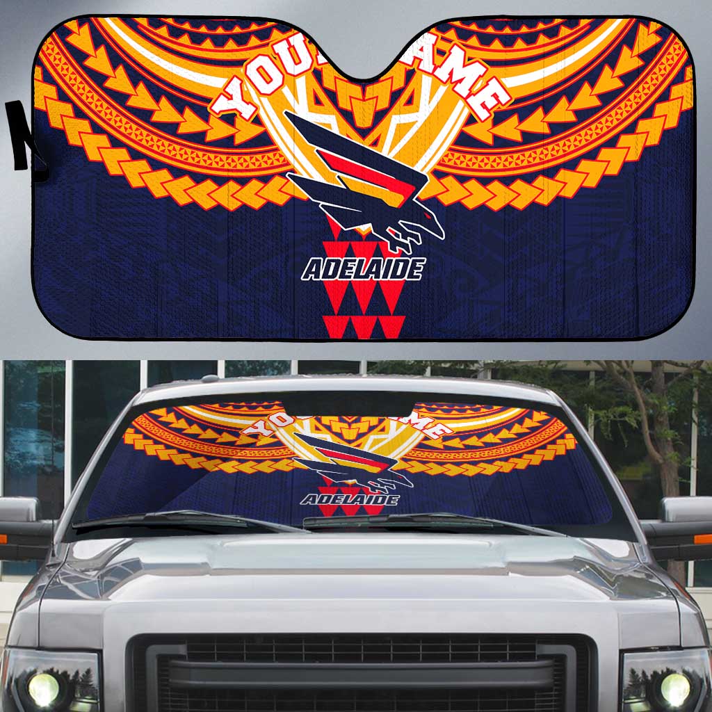 Personalized Adelaide Crows Auto Sun Shade Polynesian Tribal Pattern Heritage Football