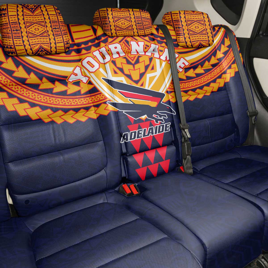 Personalized Adelaide Crows Back Car Seat Cover Polynesian Tribal Pattern Heritage Football