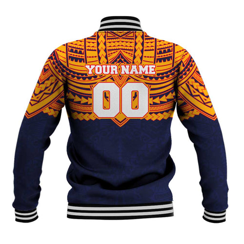 Personalized Adelaide Crows Baseball Jacket Polynesian Tribal Pattern Heritage Football
