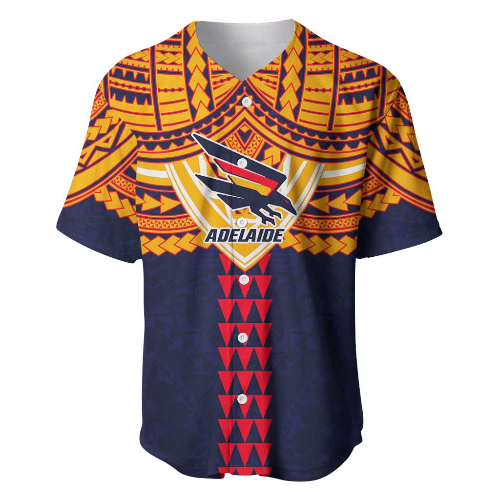 Personalized Adelaide Crows Baseball Jersey Polynesian Tribal Pattern Heritage Football