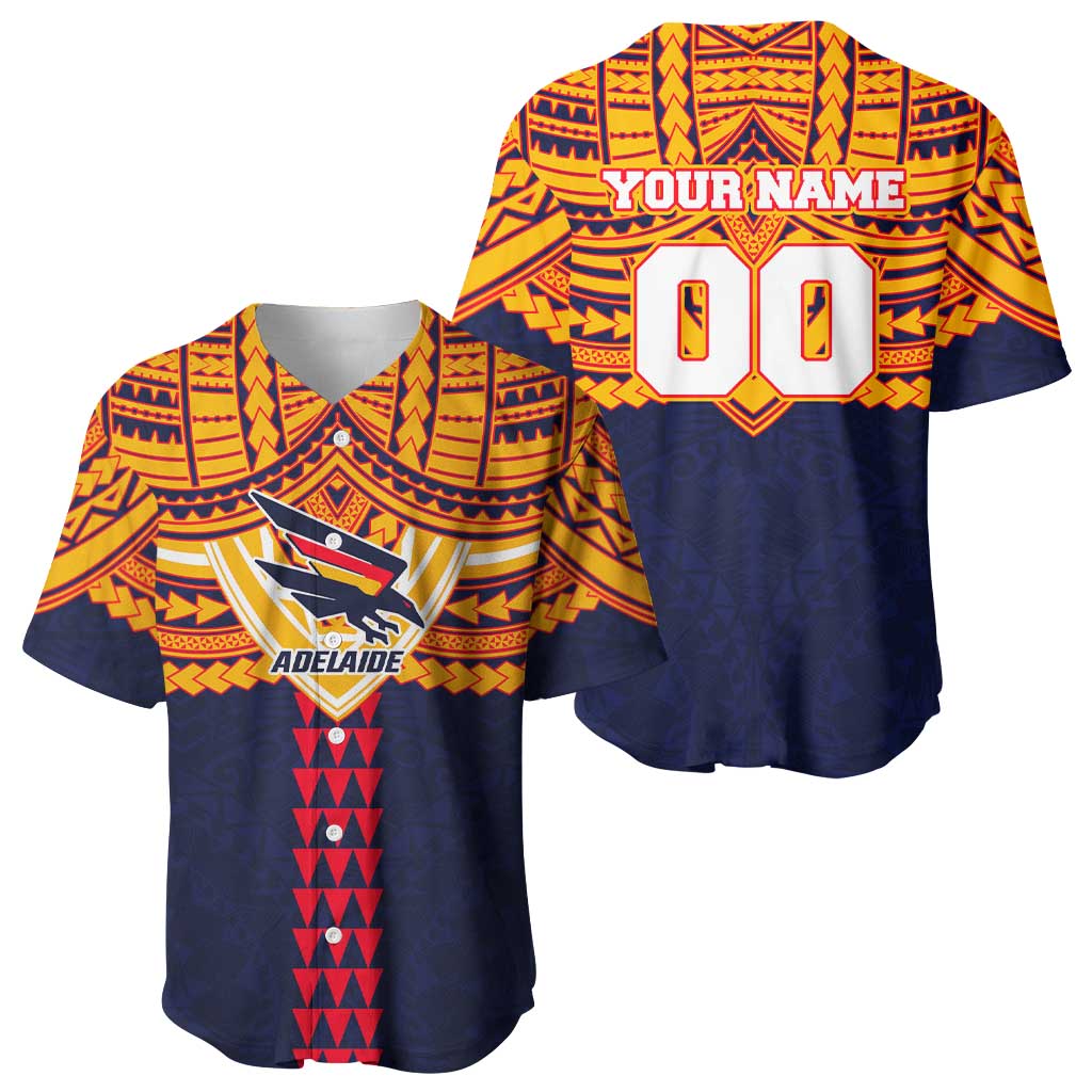 Personalized Adelaide Crows Baseball Jersey Polynesian Tribal Pattern Heritage Football