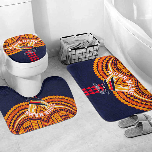 Personalized Adelaide Crows Bathroom Set Polynesian Tribal Pattern Heritage Football