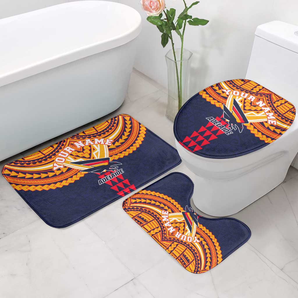 Personalized Adelaide Crows Bathroom Set Polynesian Tribal Pattern Heritage Football