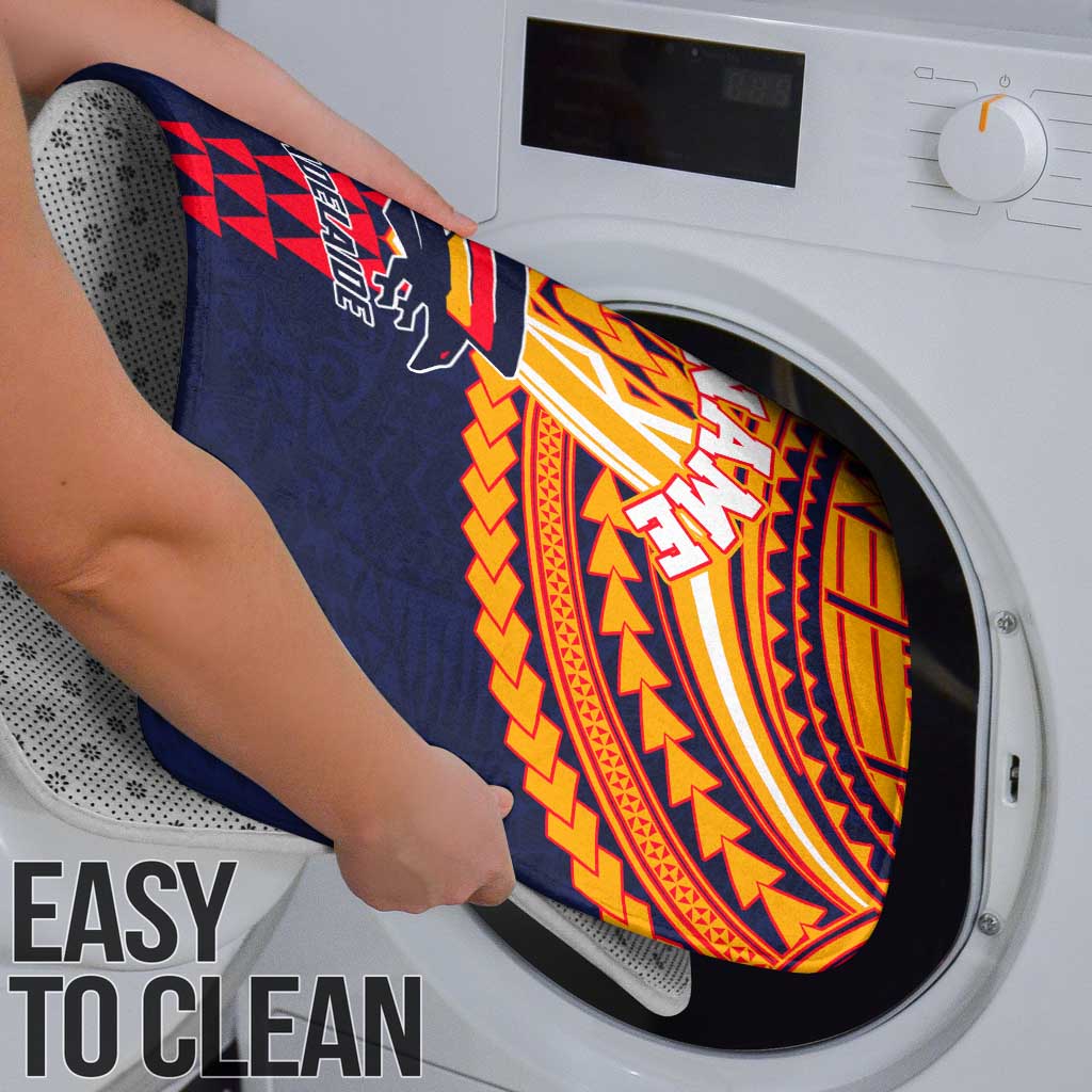 Personalized Adelaide Crows Bathroom Set Polynesian Tribal Pattern Heritage Football