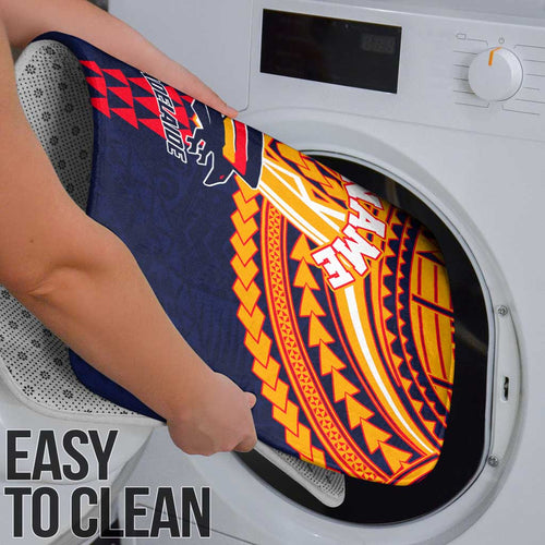Personalized Adelaide Crows Bathroom Set Polynesian Tribal Pattern Heritage Football