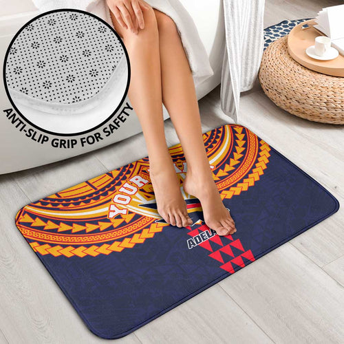 Personalized Adelaide Crows Bathroom Set Polynesian Tribal Pattern Heritage Football