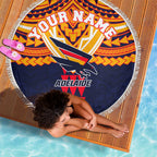 Personalized Adelaide Crows Beach Blanket Polynesian Tribal Pattern Heritage Football