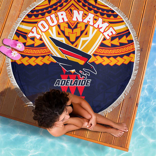 Personalized Adelaide Crows Beach Blanket Polynesian Tribal Pattern Heritage Football