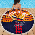 Personalized Adelaide Crows Beach Blanket Polynesian Tribal Pattern Heritage Football