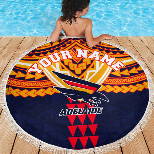 Personalized Adelaide Crows Beach Blanket Polynesian Tribal Pattern Heritage Football