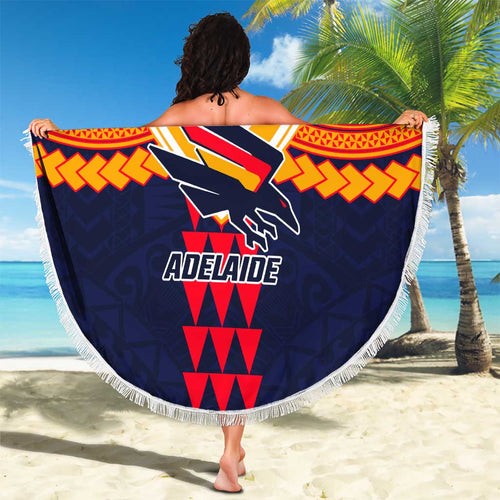 Personalized Adelaide Crows Beach Blanket Polynesian Tribal Pattern Heritage Football