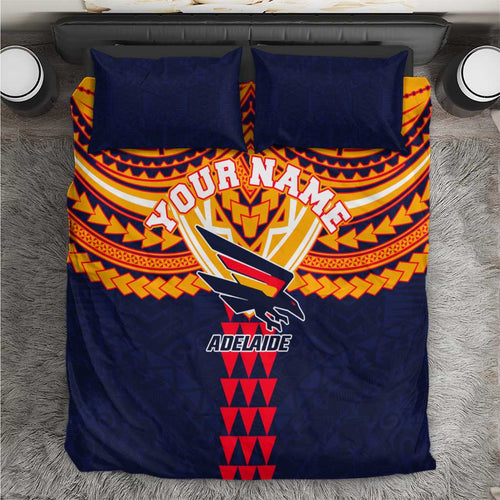 Personalized Adelaide Crows Bedding Set Polynesian Tribal Pattern Heritage Football