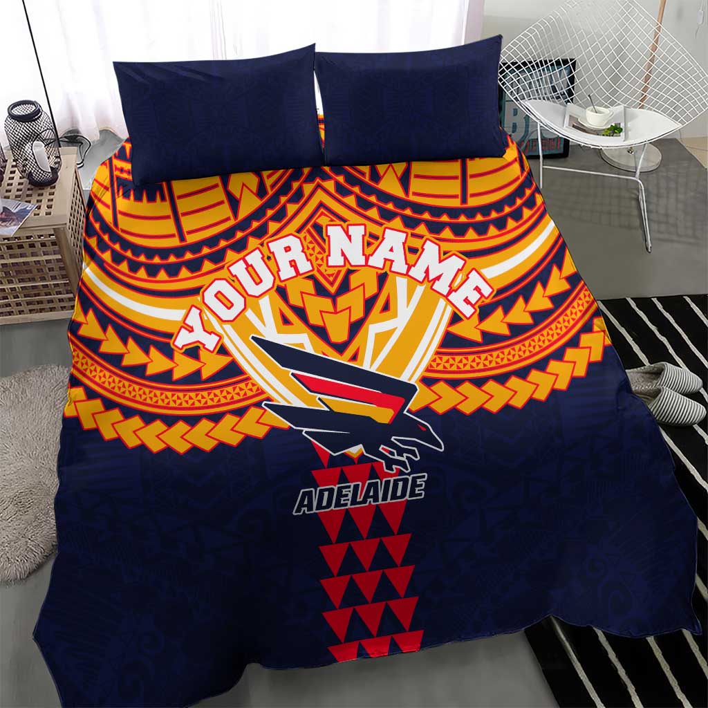 Personalized Adelaide Crows Bedding Set Polynesian Tribal Pattern Heritage Football