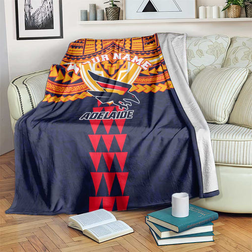 Personalized Adelaide Crows Blanket Polynesian Tribal Pattern Heritage Football