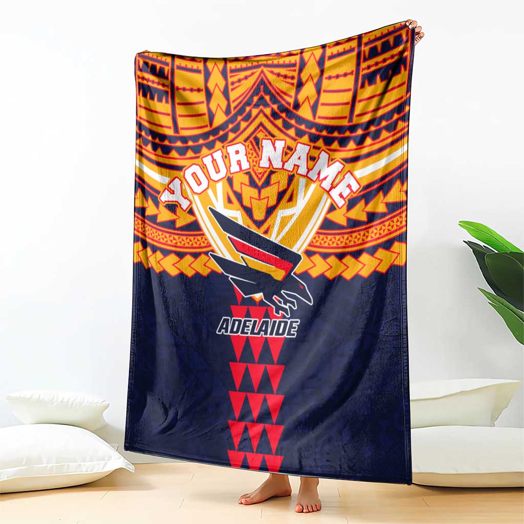 Personalized Adelaide Crows Blanket Polynesian Tribal Pattern Heritage Football