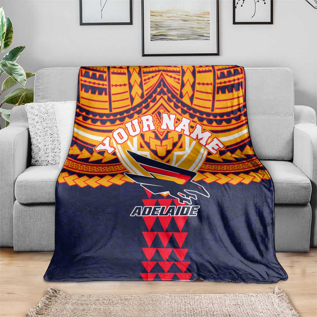 Personalized Adelaide Crows Blanket Polynesian Tribal Pattern Heritage Football