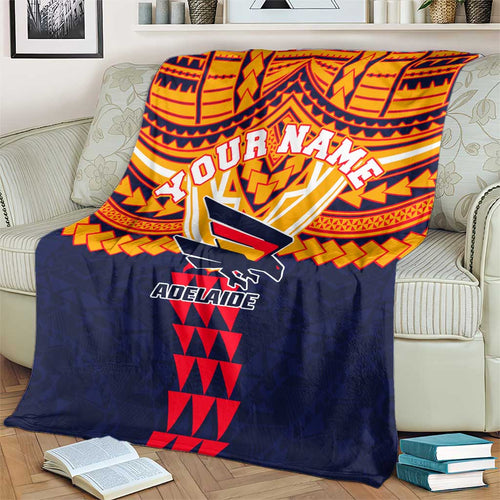Personalized Adelaide Crows Blanket Polynesian Tribal Pattern Heritage Football