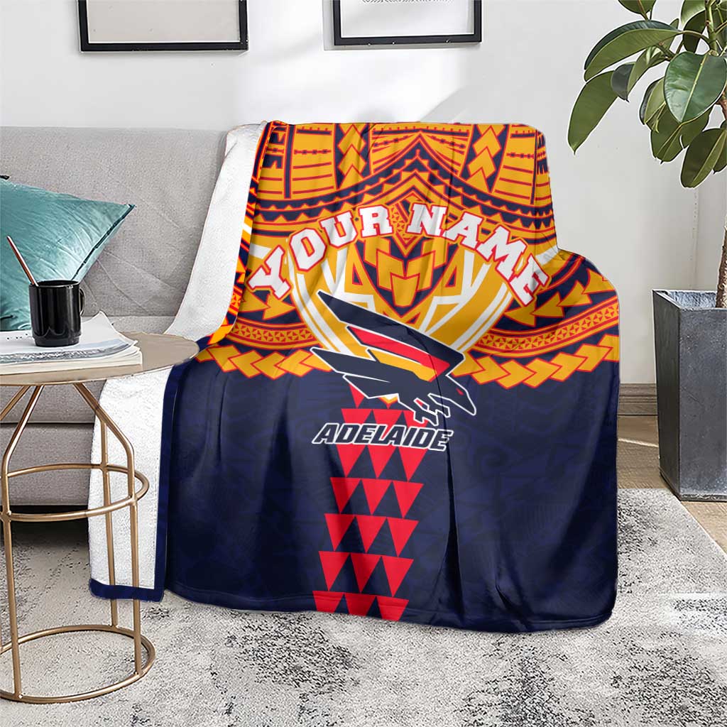 Personalized Adelaide Crows Blanket Polynesian Tribal Pattern Heritage Football