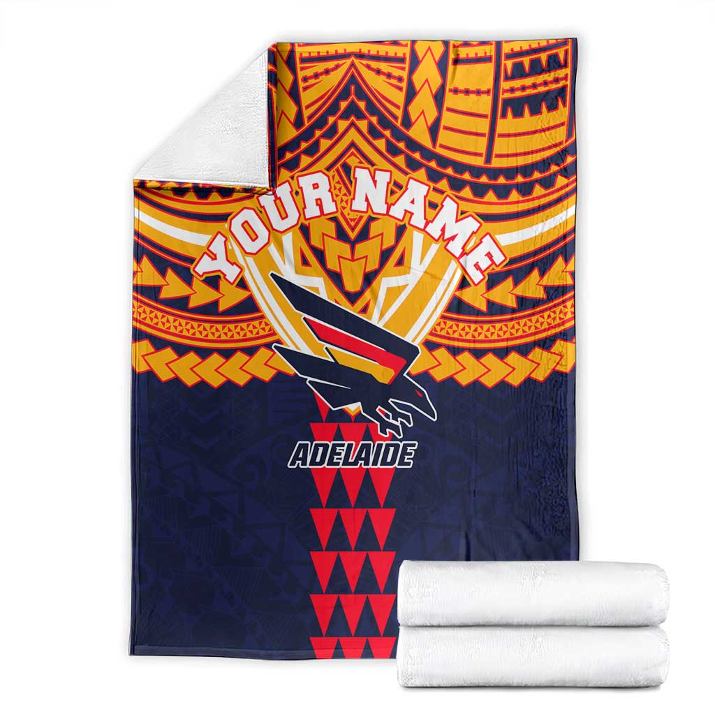 Personalized Adelaide Crows Blanket Polynesian Tribal Pattern Heritage Football