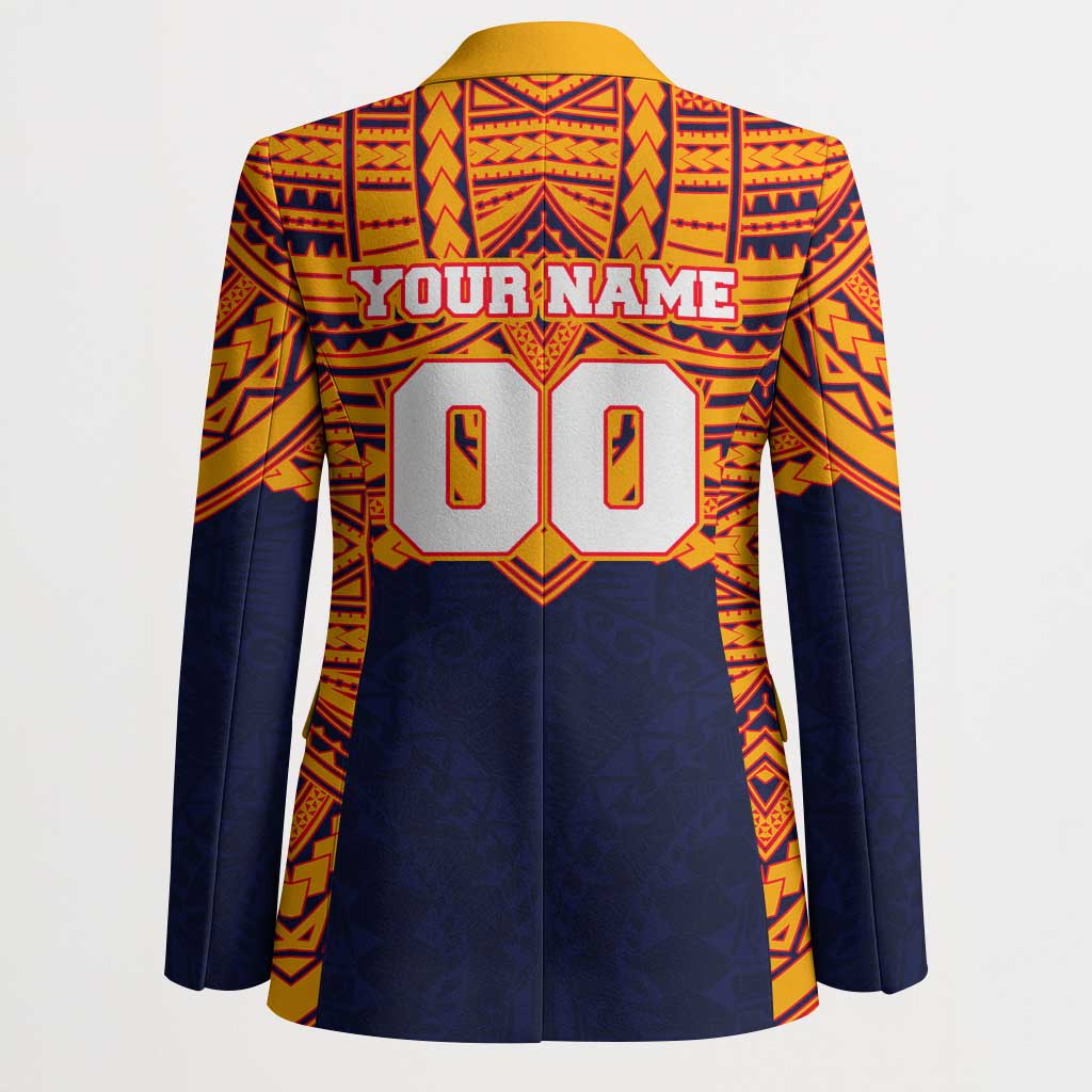 Personalized Adelaide Crows Blazer Polynesian Tribal Pattern Heritage Football