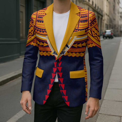 Personalized Adelaide Crows Blazer Polynesian Tribal Pattern Heritage Football