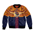 Personalized Adelaide Crows Bomber Jacket Polynesian Tribal Pattern Heritage Football