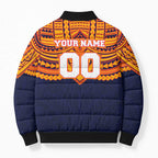 Personalized Adelaide Crows Bomber Puffer Jacket Polynesian Tribal Pattern Heritage Football