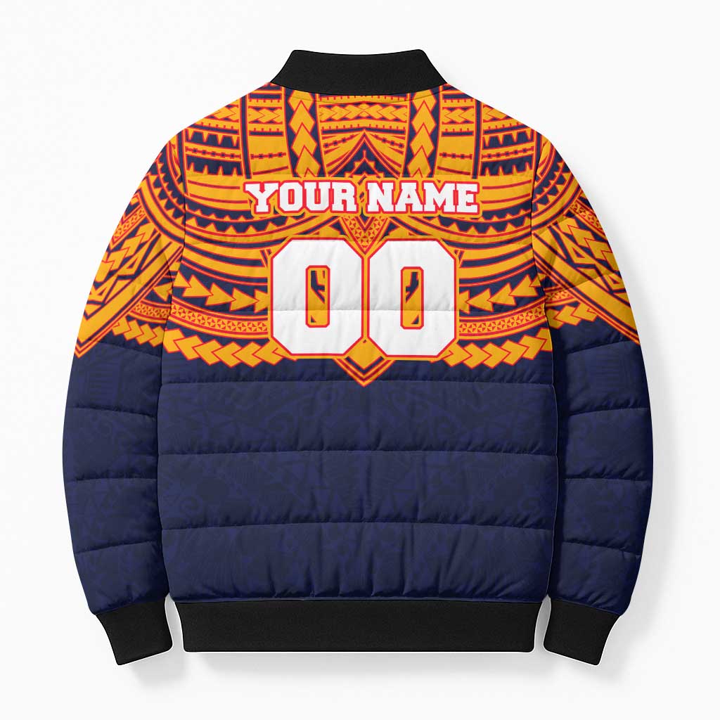 Personalized Adelaide Crows Bomber Puffer Jacket Polynesian Tribal Pattern Heritage Football