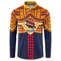 Personalized Adelaide Crows Button Sweatshirt Polynesian Tribal Pattern Heritage Football