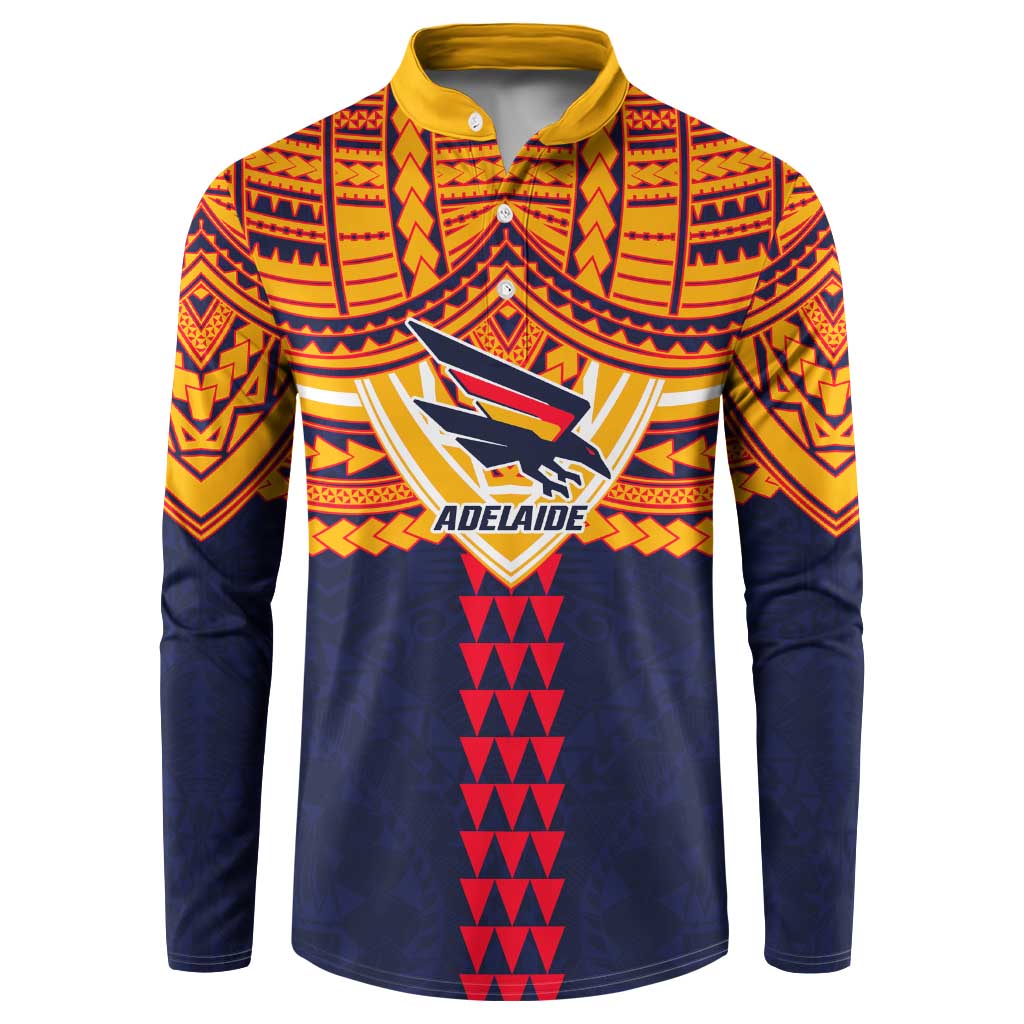 Personalized Adelaide Crows Button Sweatshirt Polynesian Tribal Pattern Heritage Football