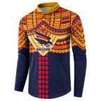 Personalized Adelaide Crows Button Sweatshirt Polynesian Tribal Pattern Heritage Football
