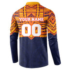 Personalized Adelaide Crows Button Sweatshirt Polynesian Tribal Pattern Heritage Football