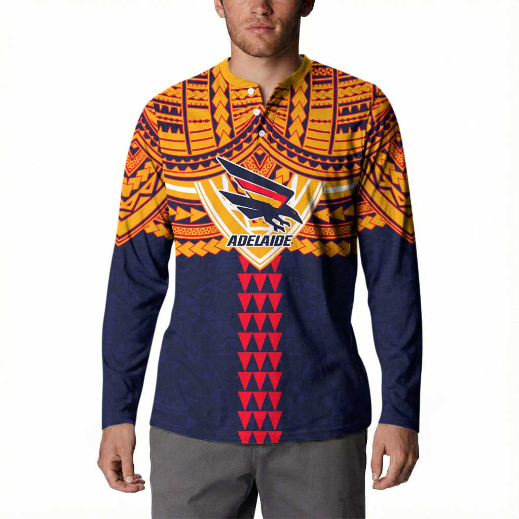 Personalized Adelaide Crows Button Sweatshirt Polynesian Tribal Pattern Heritage Football