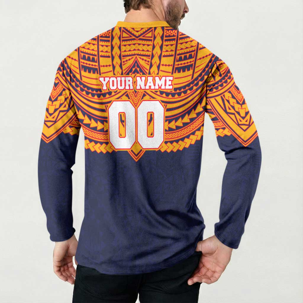 Personalized Adelaide Crows Button Sweatshirt Polynesian Tribal Pattern Heritage Football