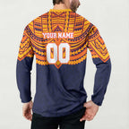 Personalized Adelaide Crows Button Sweatshirt Polynesian Tribal Pattern Heritage Football