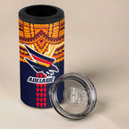 Personalized Adelaide Crows 4 in 1 Can Cooler Tumbler Polynesian Tribal Pattern Heritage Football