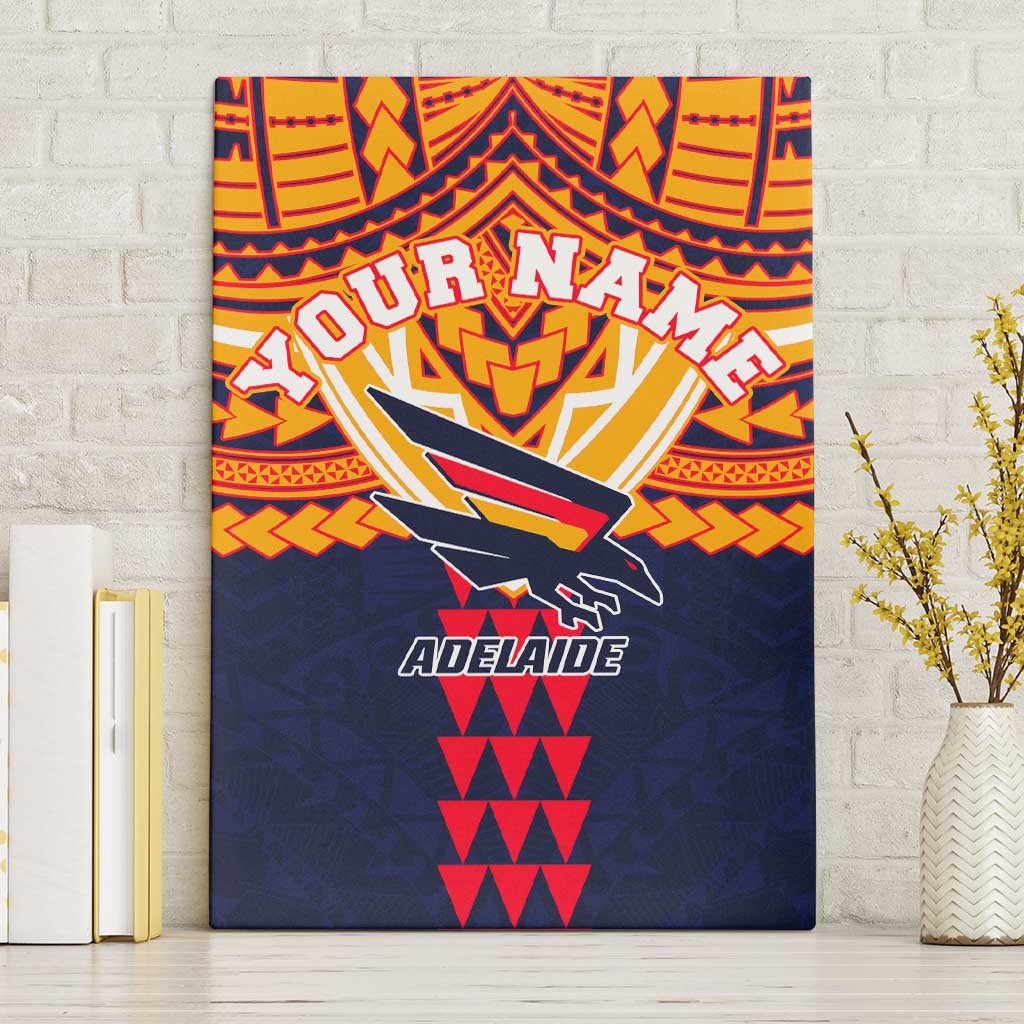 Personalized Adelaide Crows Canvas Wall Art Polynesian Tribal Pattern Heritage Football