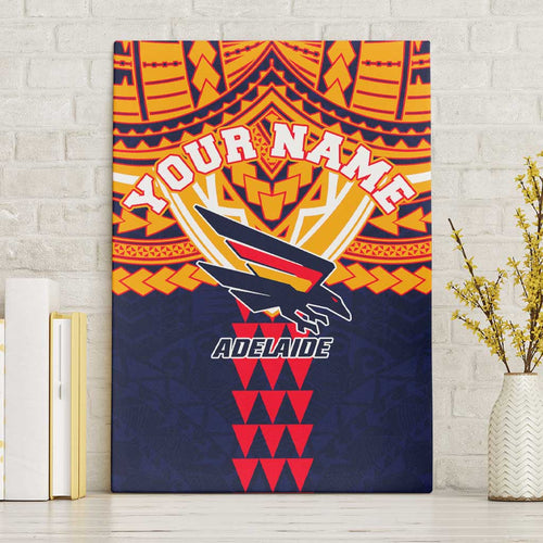Personalized Adelaide Crows Canvas Wall Art Polynesian Tribal Pattern Heritage Football