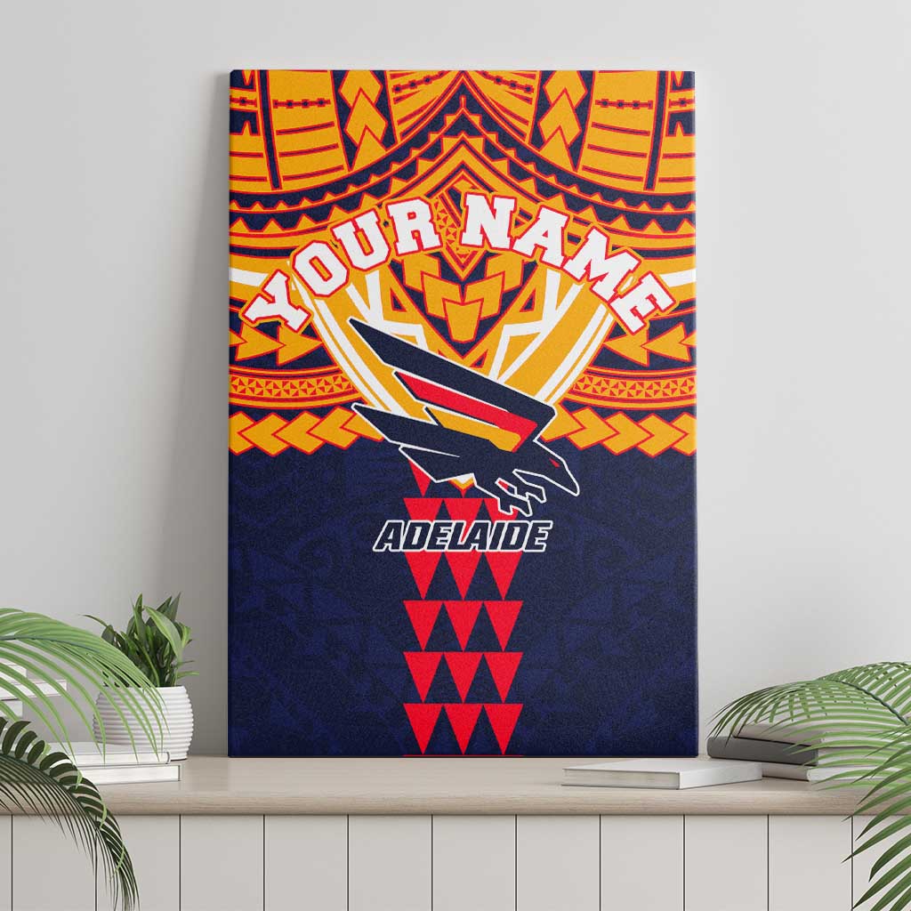 Personalized Adelaide Crows Canvas Wall Art Polynesian Tribal Pattern Heritage Football