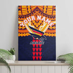 Personalized Adelaide Crows Canvas Wall Art Polynesian Tribal Pattern Heritage Football