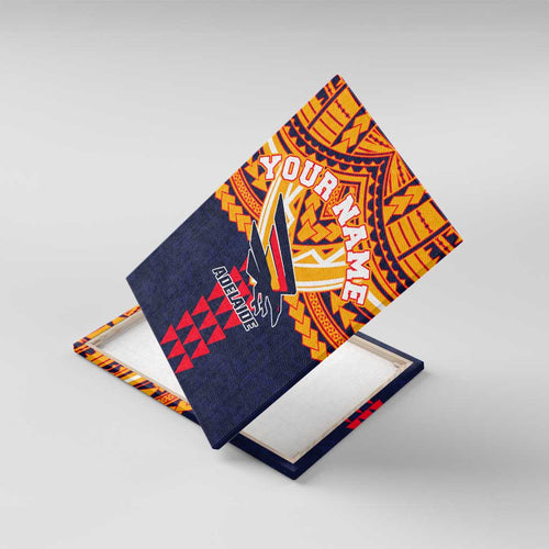 Personalized Adelaide Crows Canvas Wall Art Polynesian Tribal Pattern Heritage Football