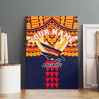 Personalized Adelaide Crows Canvas Wall Art Polynesian Tribal Pattern Heritage Football