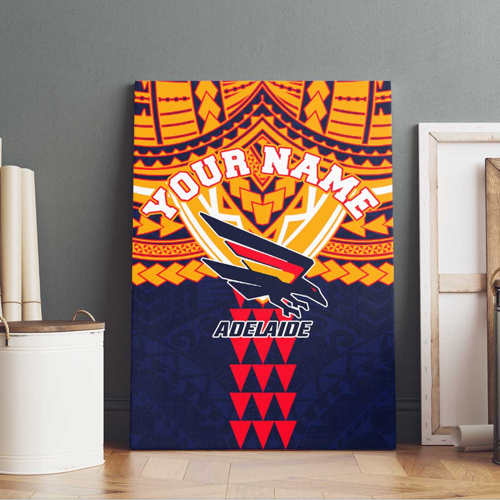 Personalized Adelaide Crows Canvas Wall Art Polynesian Tribal Pattern Heritage Football