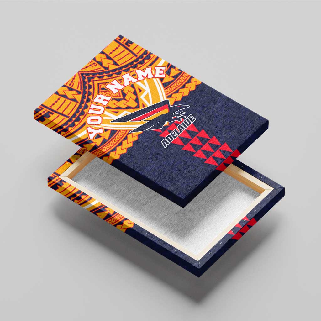 Personalized Adelaide Crows Canvas Wall Art Polynesian Tribal Pattern Heritage Football
