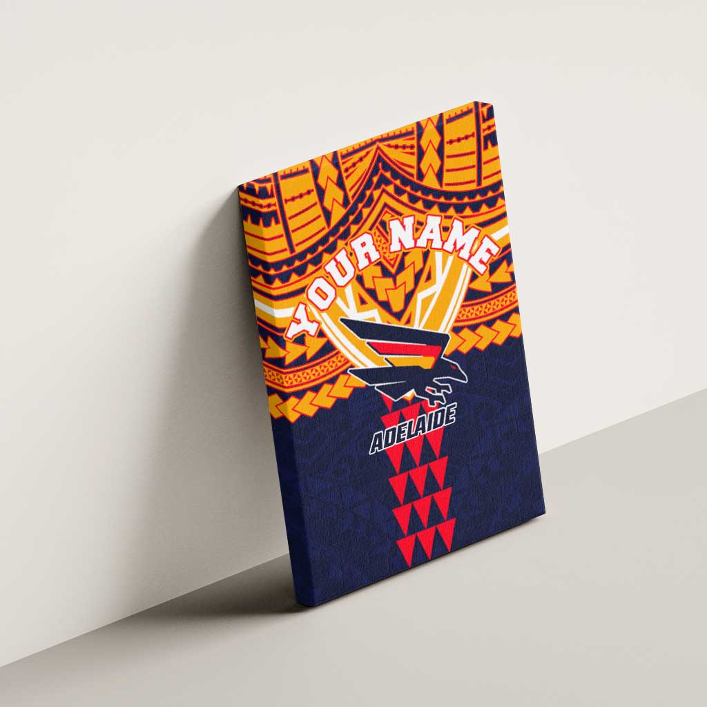 Personalized Adelaide Crows Canvas Wall Art Polynesian Tribal Pattern Heritage Football
