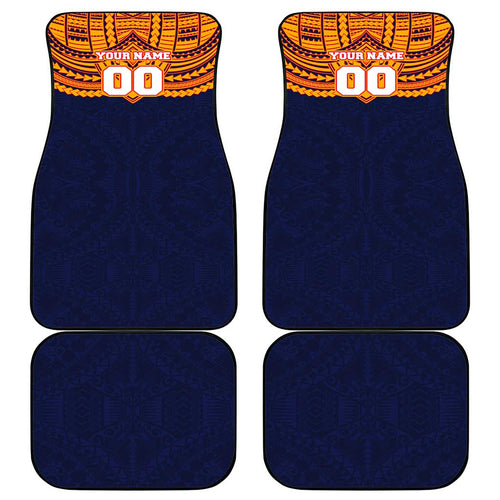 Personalized Adelaide Crows Car Mats Polynesian Tribal Pattern Heritage Football